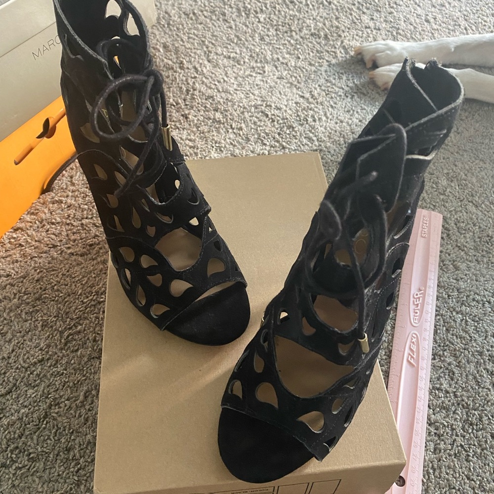 Aldo Black Fish Mouth Hollow Stiletto Heel